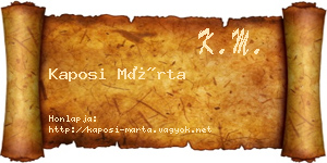 Kaposi Márta névjegykártya