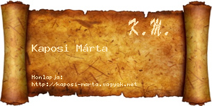 Kaposi Márta névjegykártya
