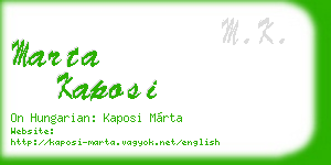 marta kaposi business card